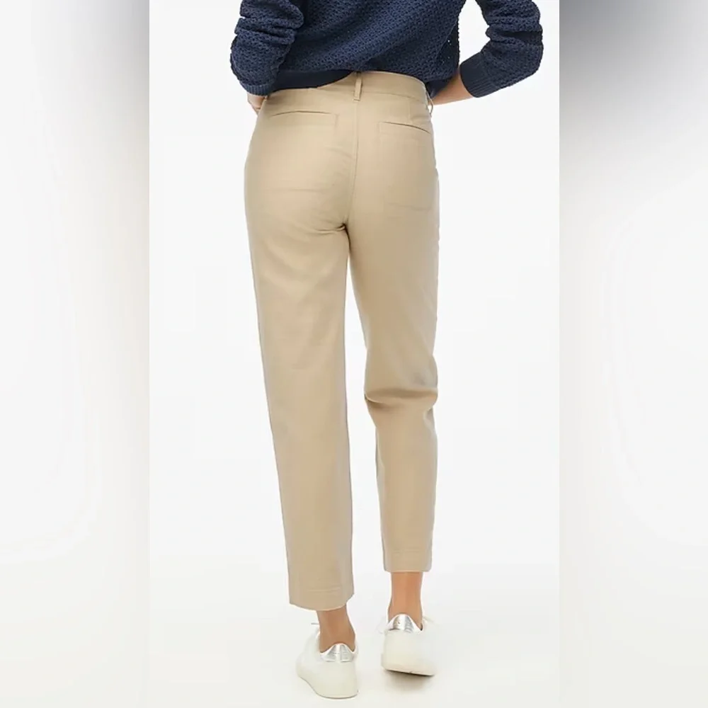 J. Crew Cotton Camp Pants Mid Rise Classic Fit Size 10 Light Khaki Tan